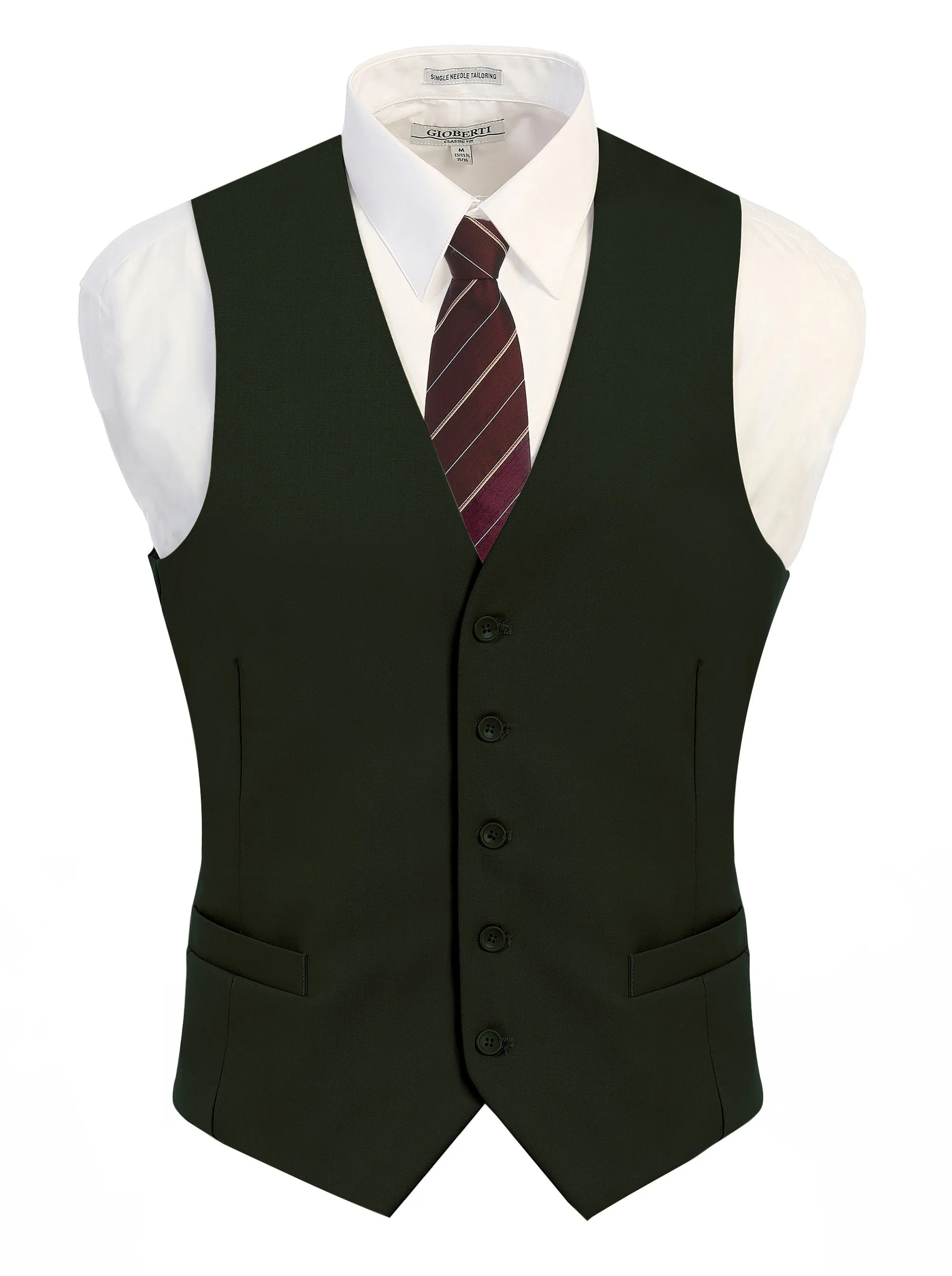 Gioberti Men's Olive Formal Suit Vest