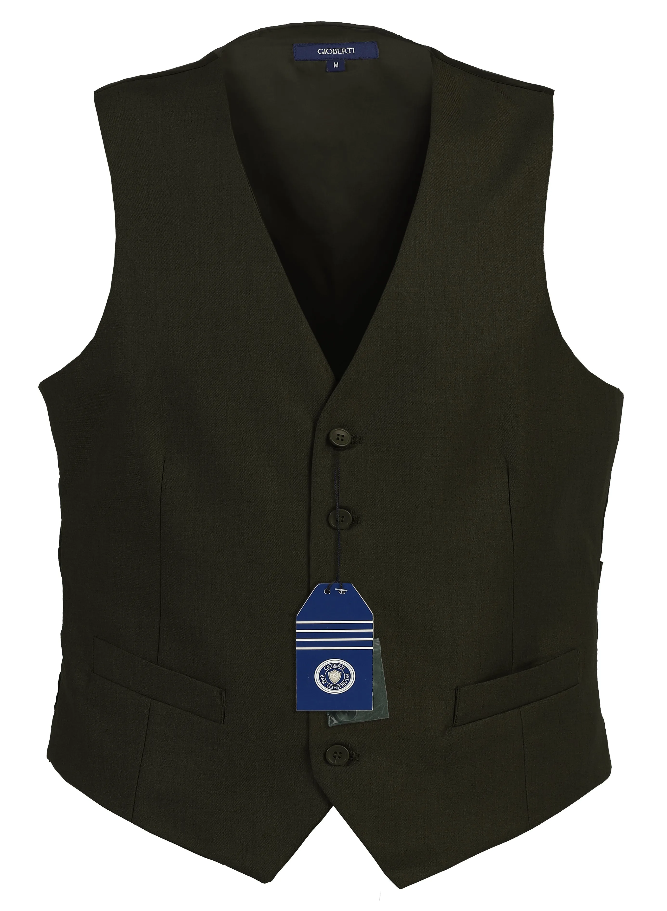 Gioberti Men's Olive Formal Suit Vest