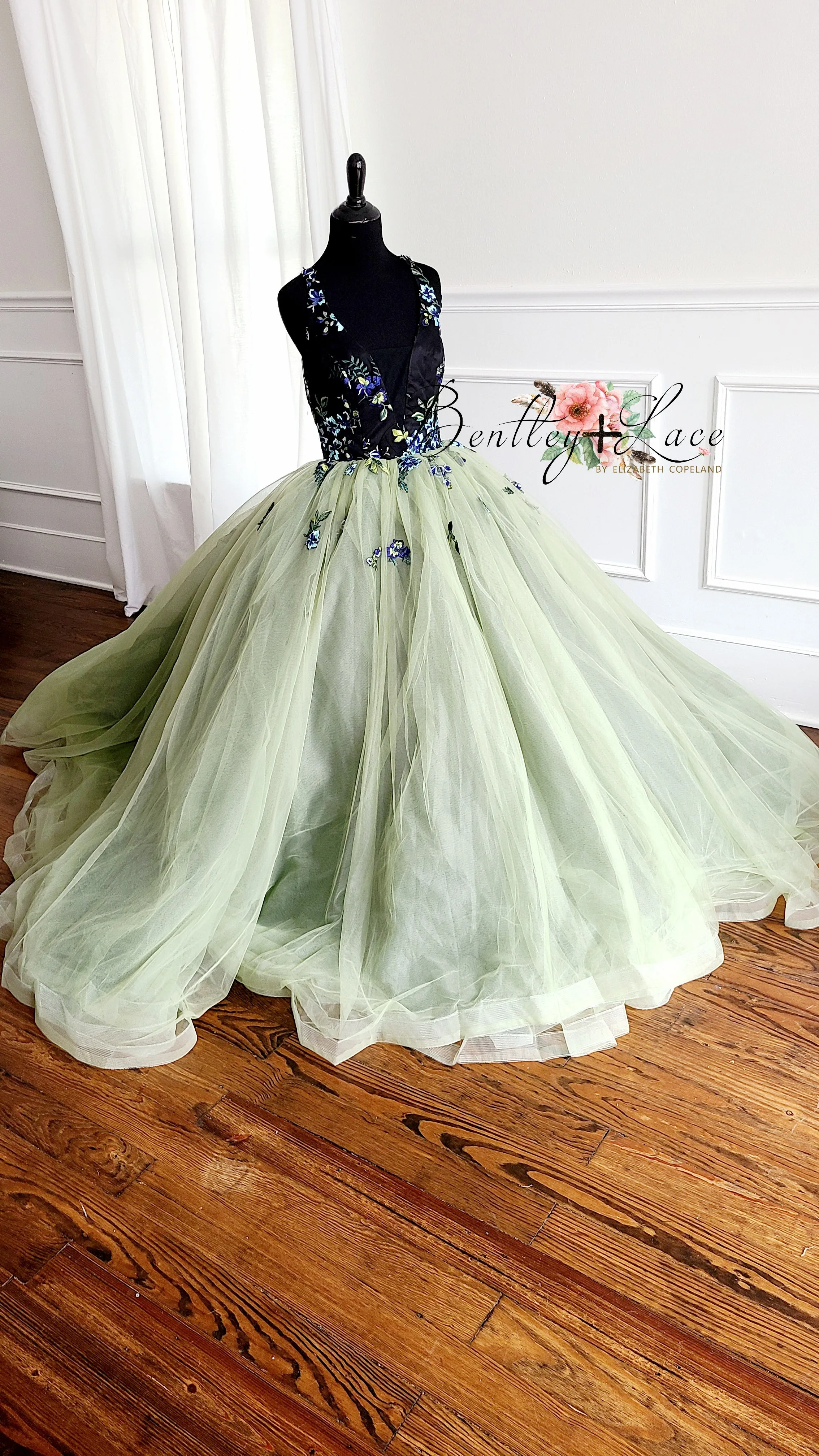 Good used condition  Olive-Beautiful floor long gown - Teen- Adult