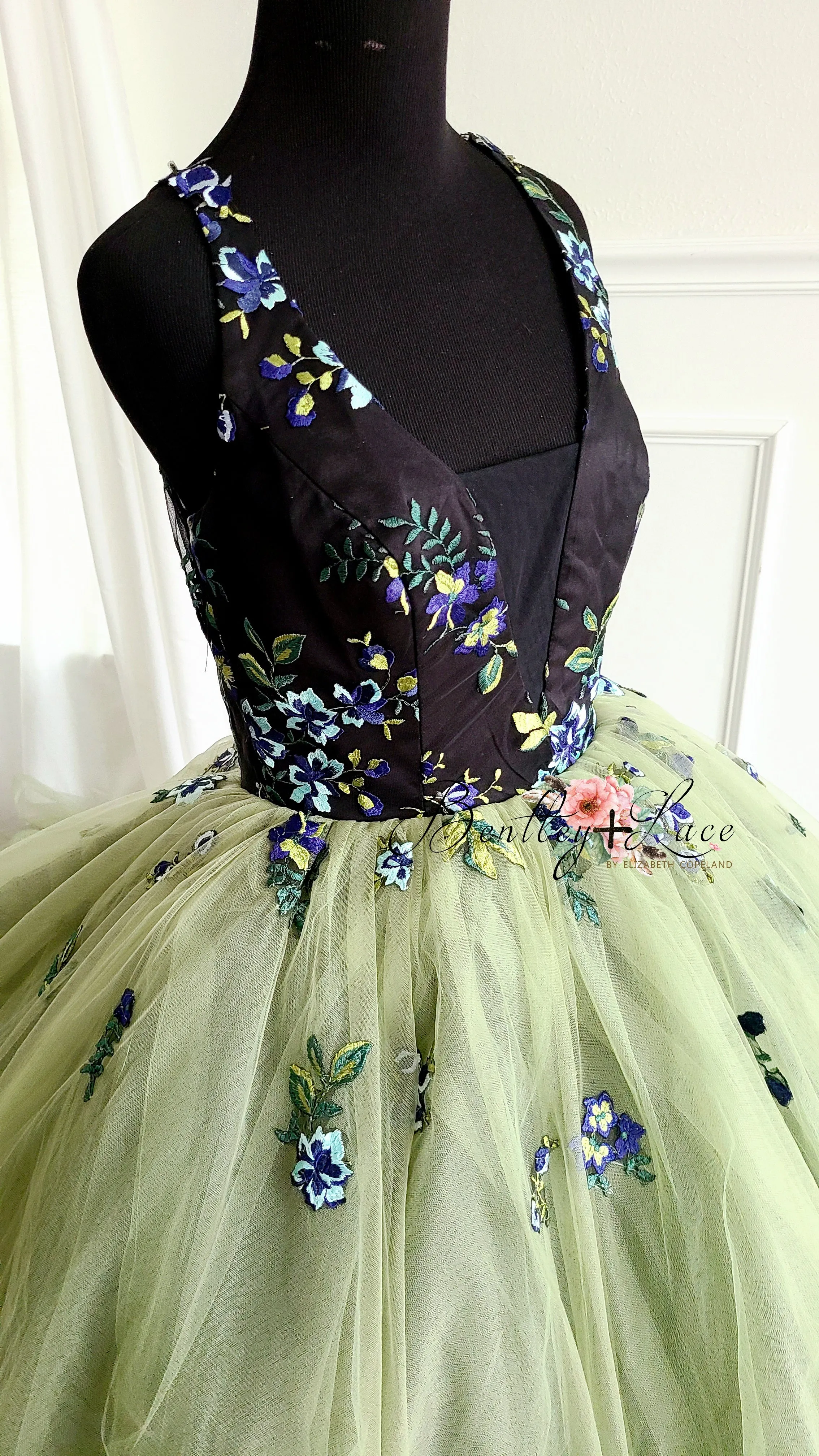 Good used condition  Olive-Beautiful floor long gown - Teen- Adult