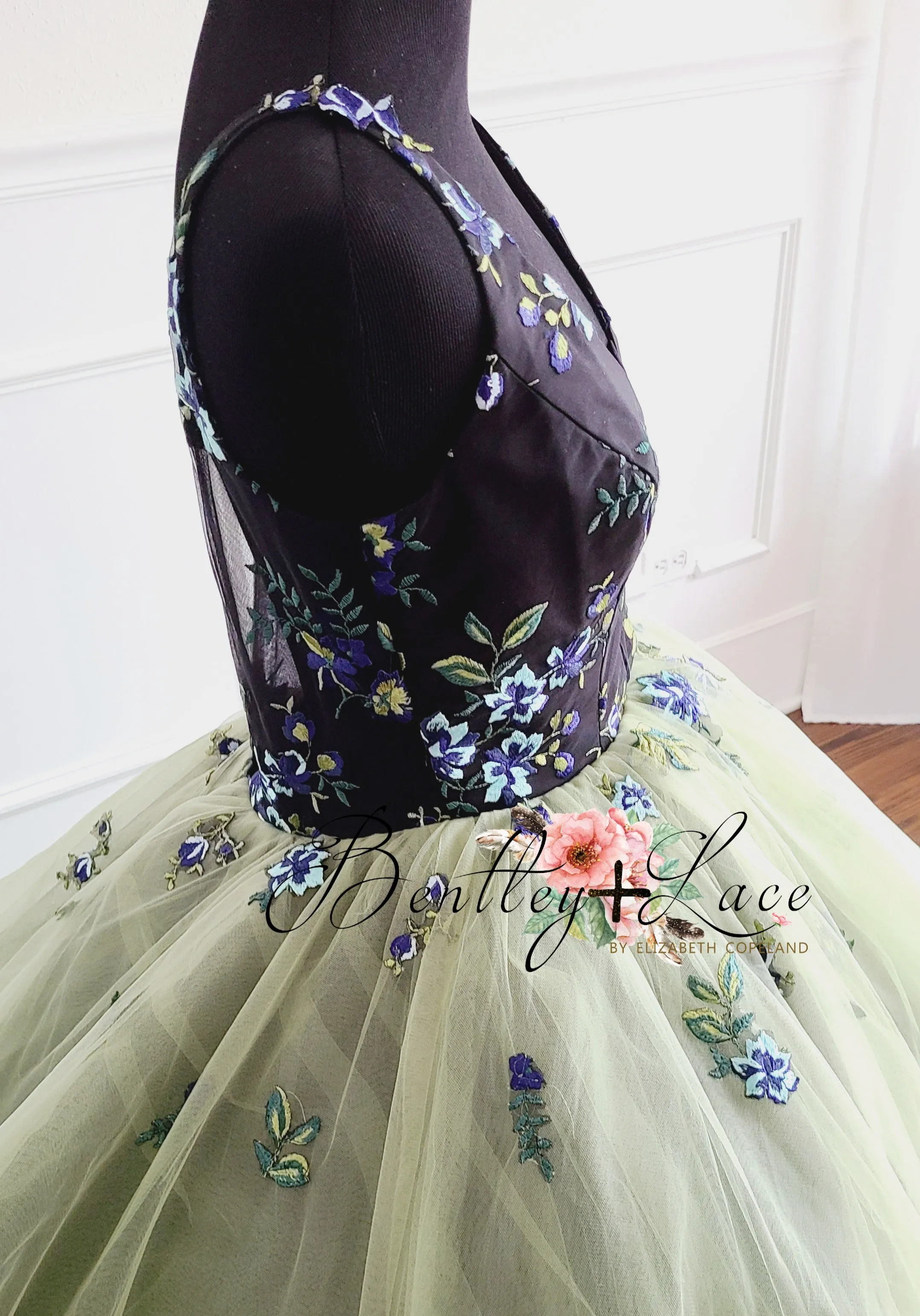 Good used condition  Olive-Beautiful floor long gown - Teen- Adult