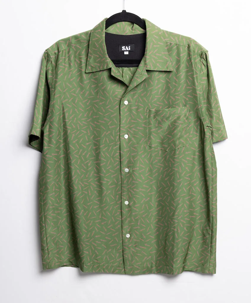 Green x Pink Kimono Shirts