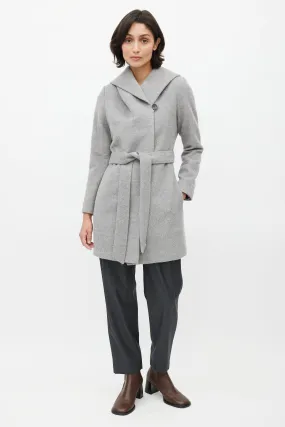 Grey Alpaca Belted Jacket