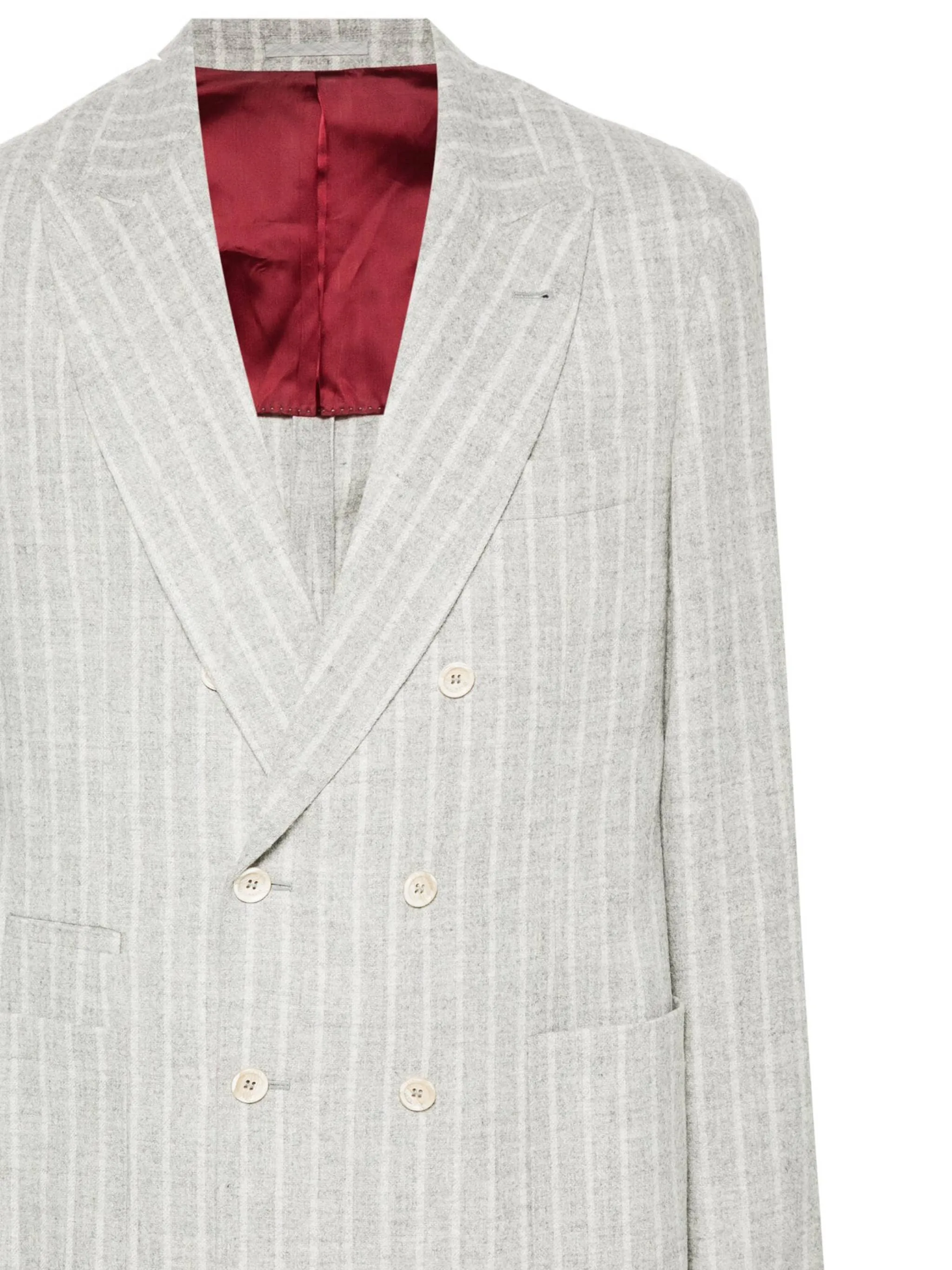 Grey Alpaca Wool-Blend Stripe Suit