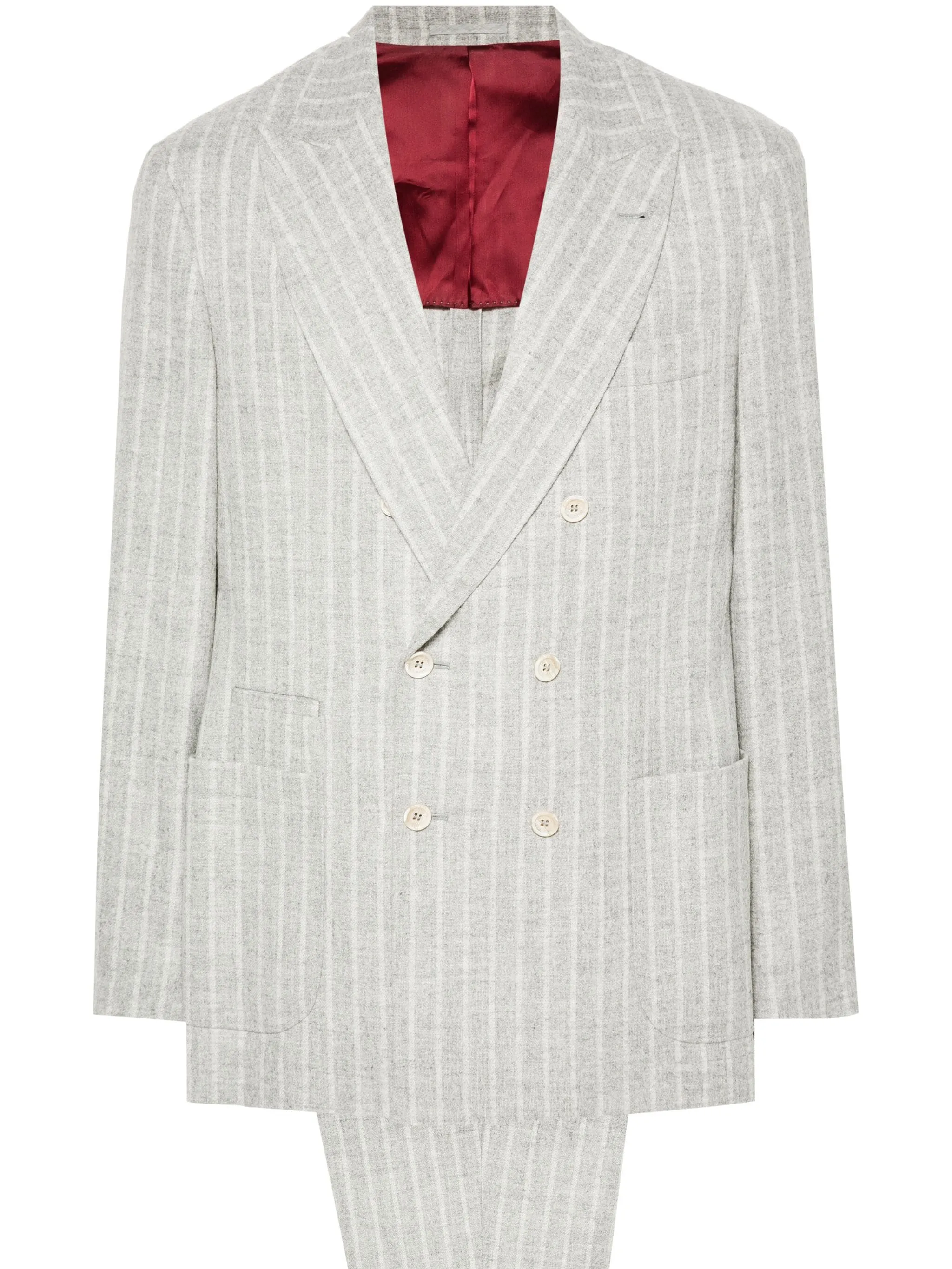 Grey Alpaca Wool-Blend Stripe Suit
