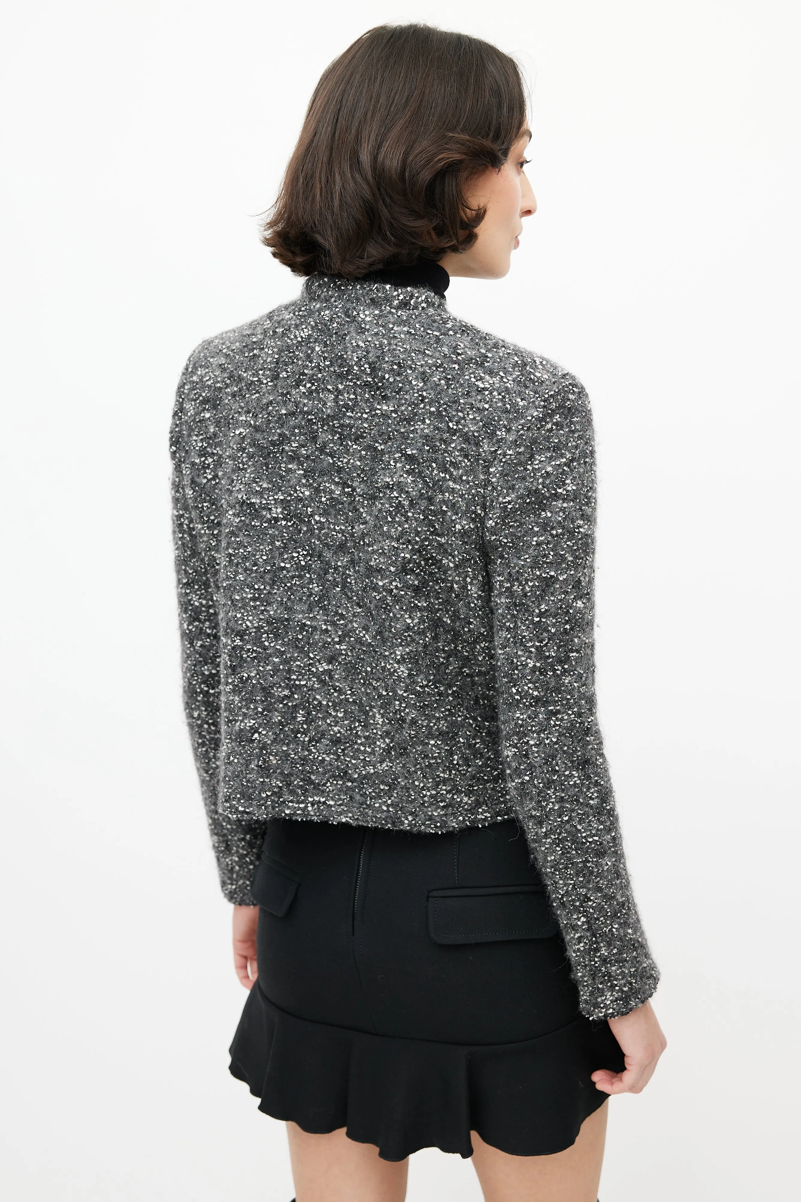 Grey & White Boucle Jacket