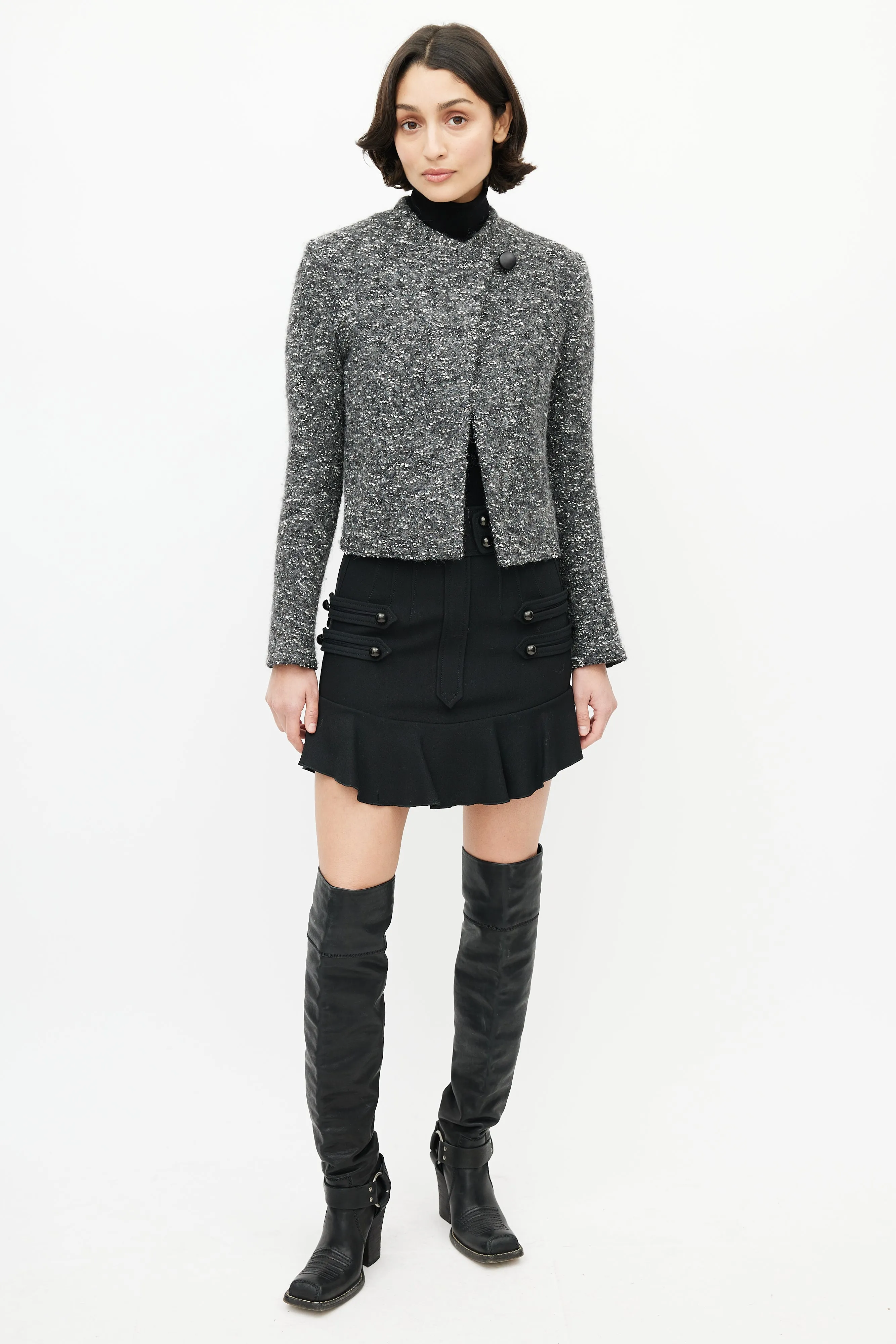Grey & White Boucle Jacket