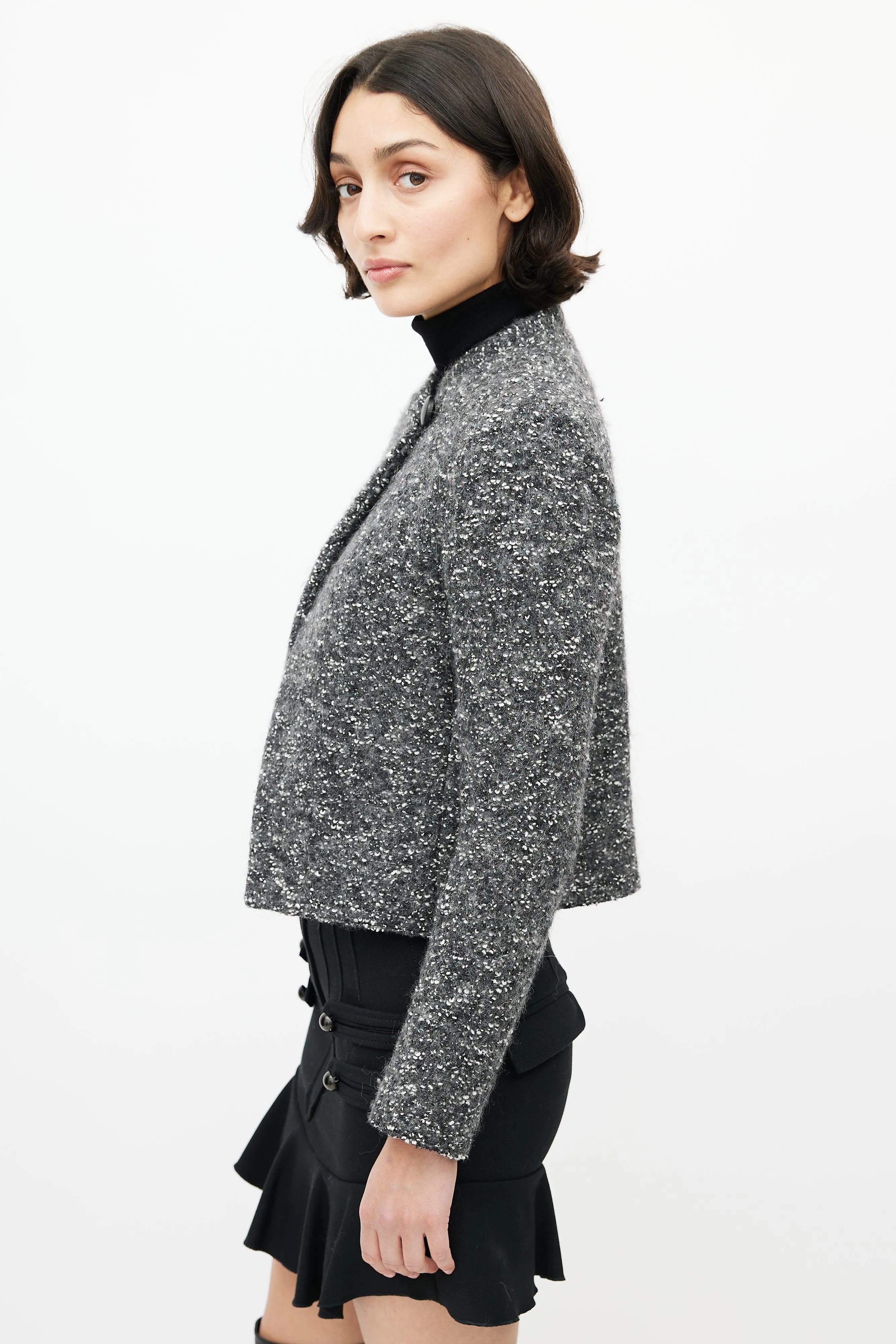 Grey & White Boucle Jacket