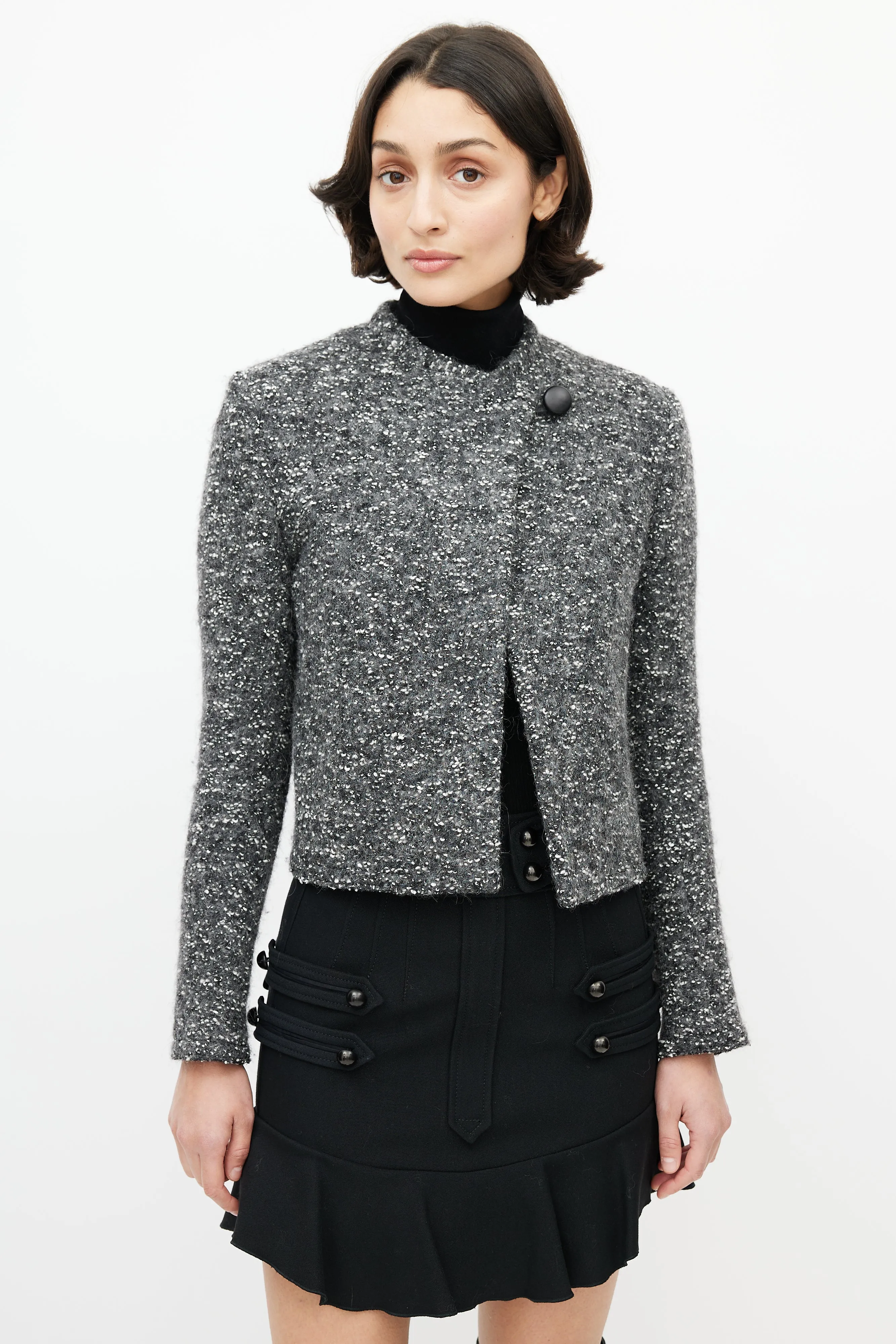 Grey & White Boucle Jacket