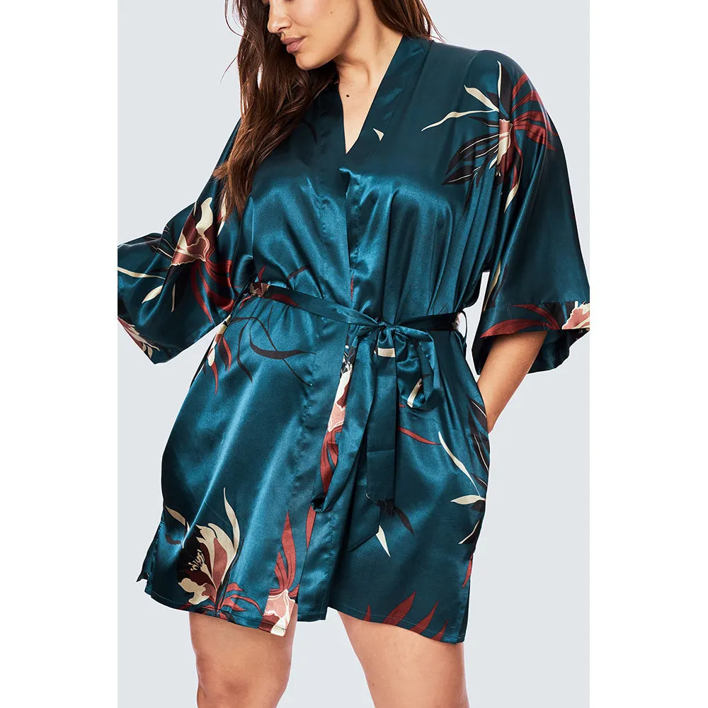 Hana Short Kimono Robe (Plus Size)
