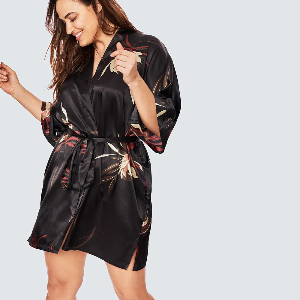 Hana Short Kimono Robe (Plus Size)