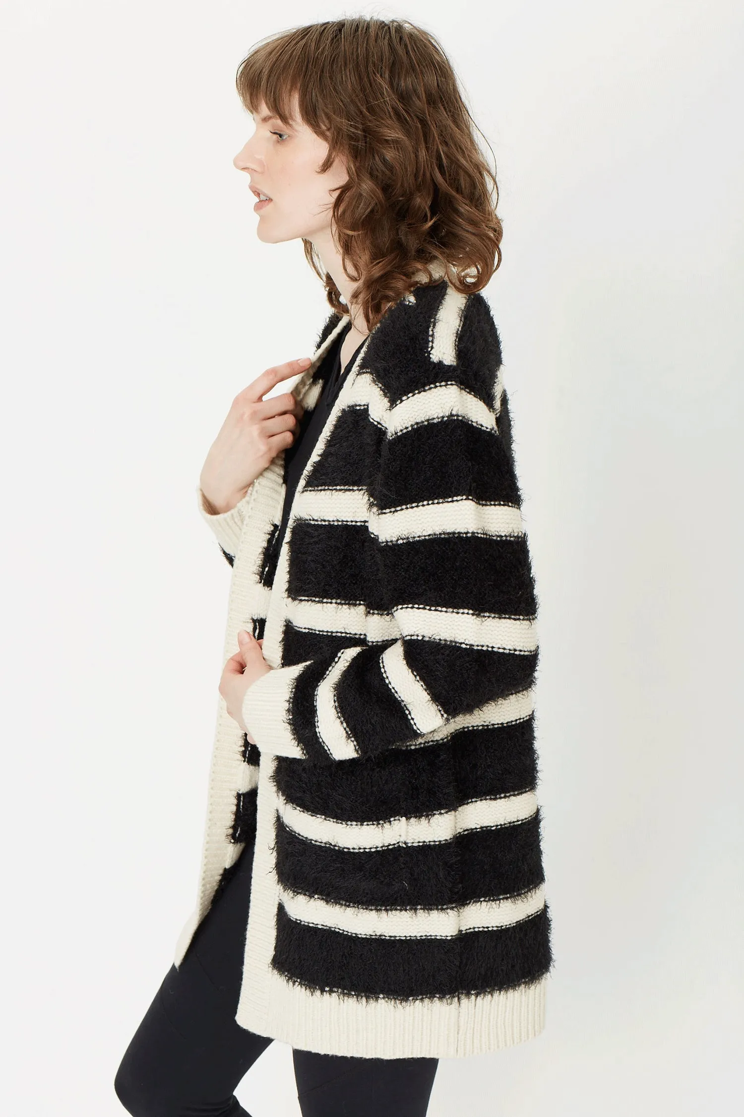 Hazel Cardi in Deep Black/Ivory Stripe