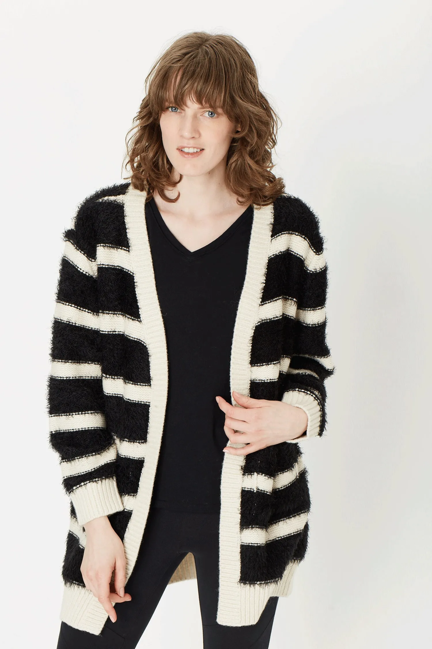 Hazel Cardi in Deep Black/Ivory Stripe