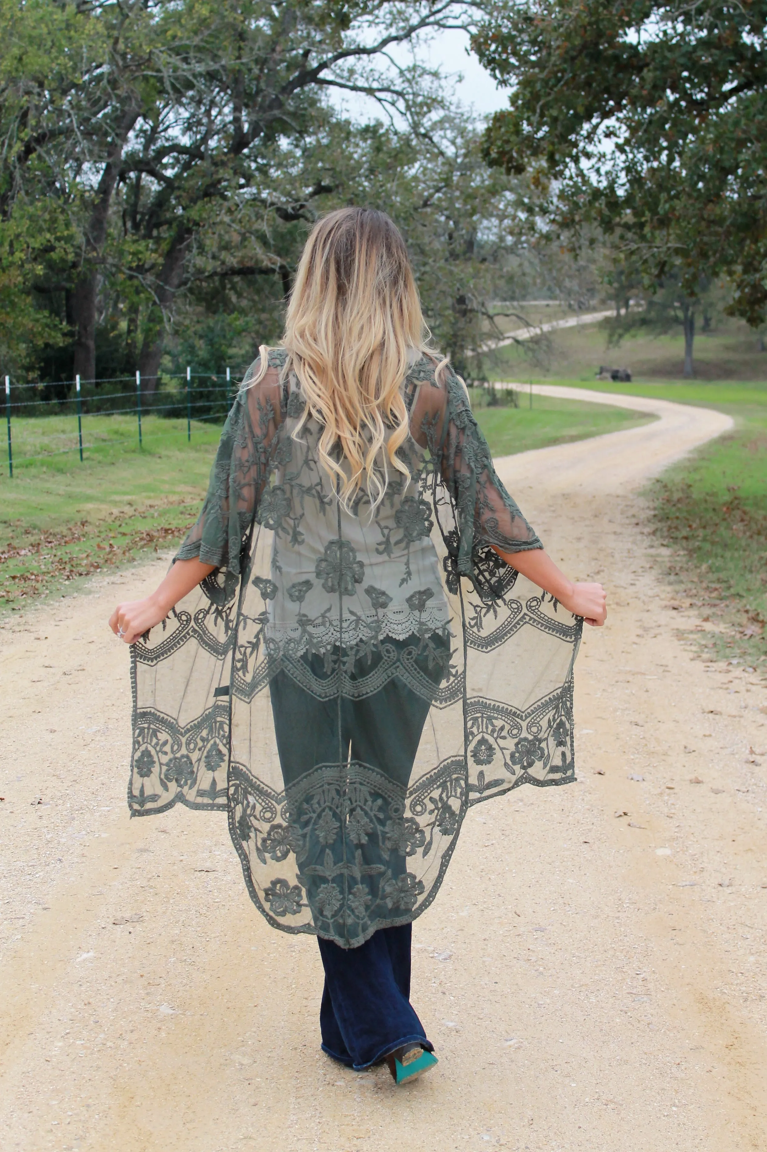 Hi-Lo Hem Lace Kimono