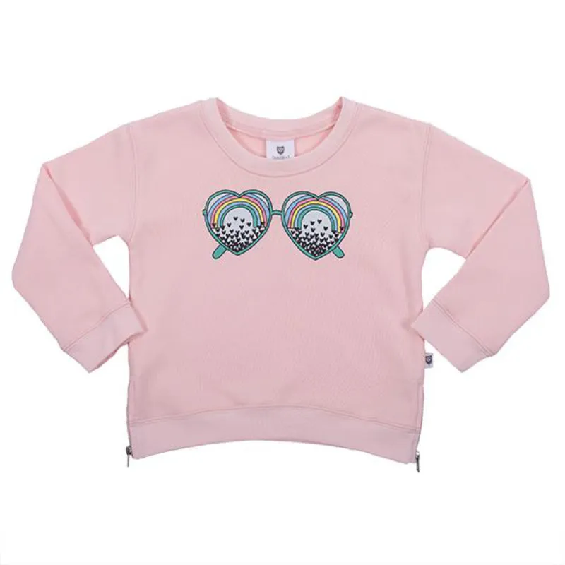 Hoot Kid - See the Love Sweater - Ballet Pink