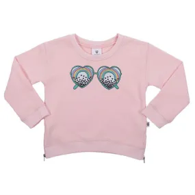 Hoot Kid - See the Love Sweater - Ballet Pink