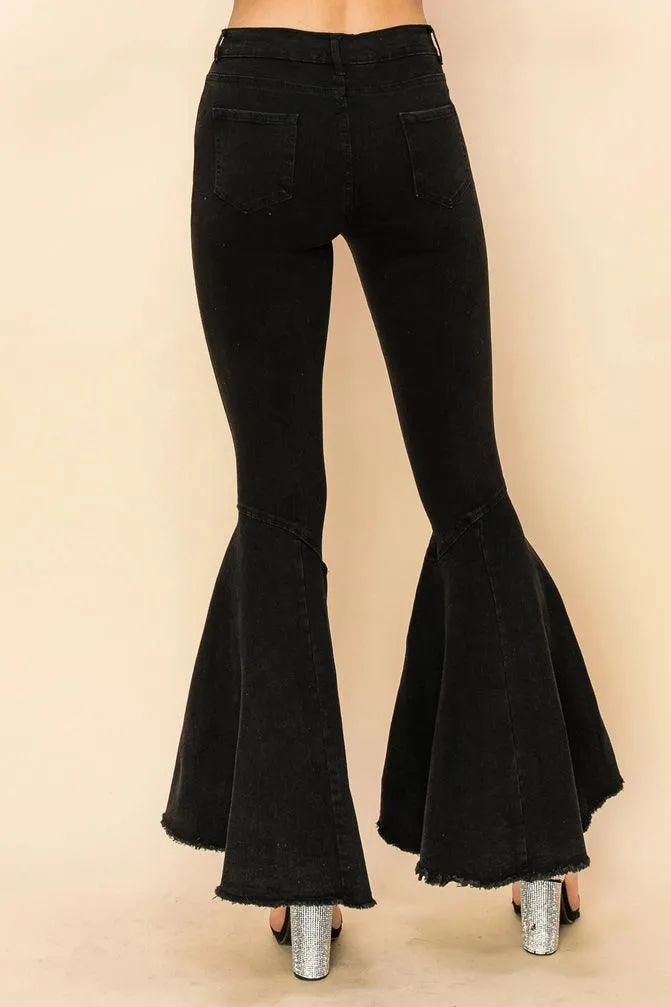 Hyper stretch ultra bell bottom jeans