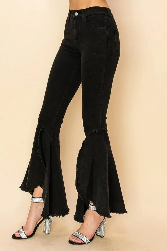 Hyper stretch ultra bell bottom jeans