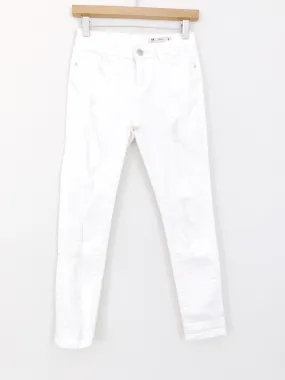I & M Erin Capri White Distressed Mid-rise Jeans- Size 3 (Inseam 25”)