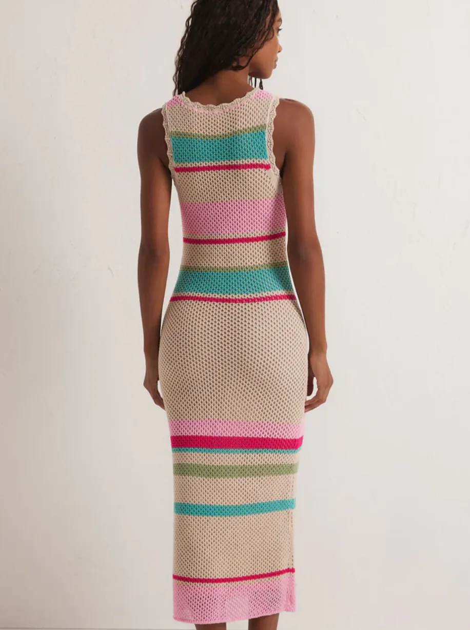 Ibiza Stripe Sweater Dress - Natural