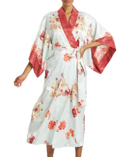 Imperial Dragon Jacquard Robe Light Aqua
