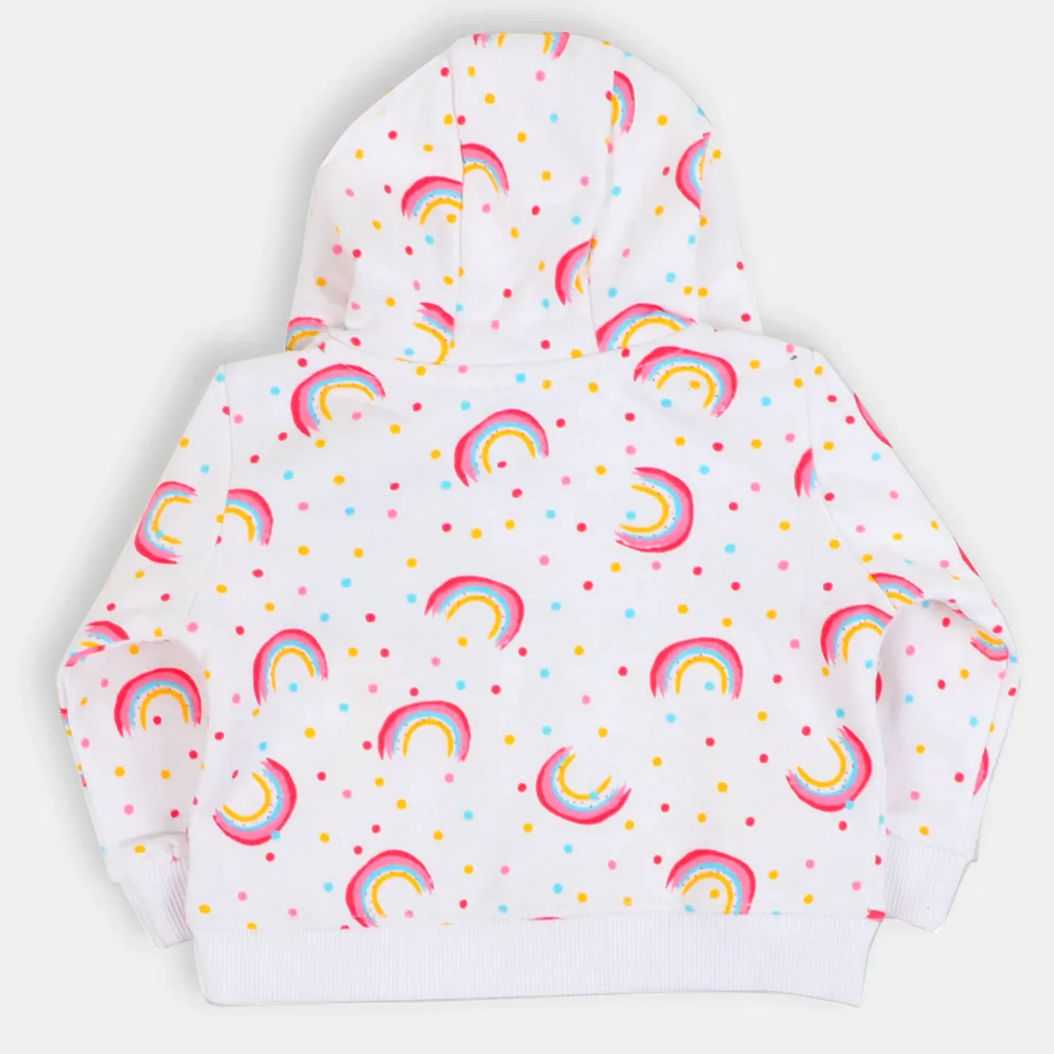 Infant Girls Hooded Jacket Rainbow - White