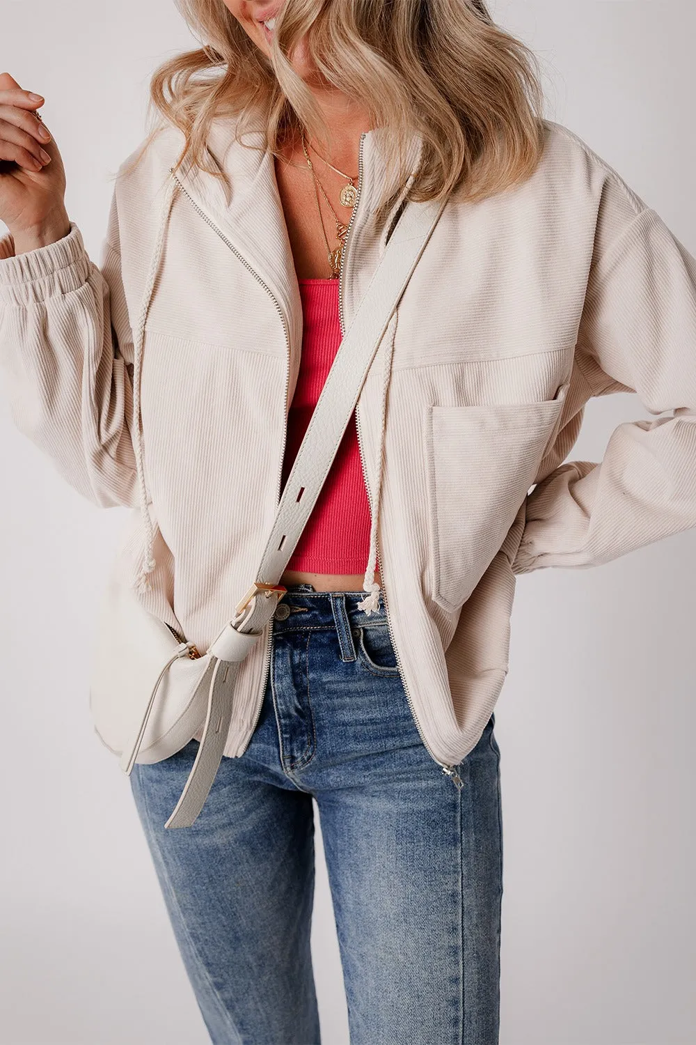 Iris Corduroy Zip Up Jacket