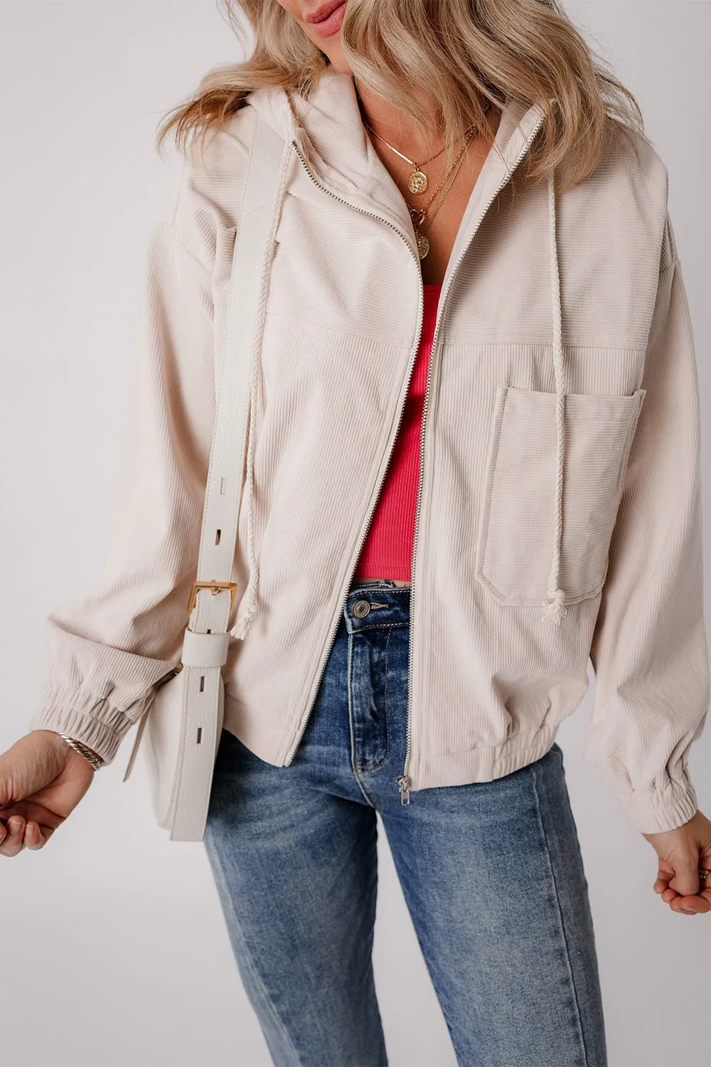 Iris Corduroy Zip Up Jacket