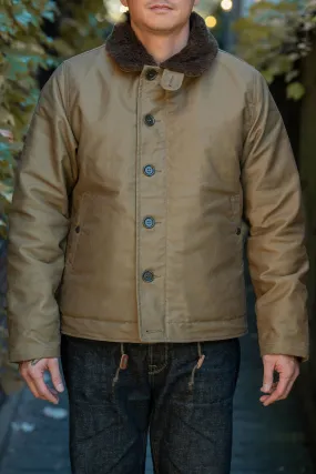 Iron Heart IHM-37-KHA Oiled Whipcord N1 Deck Jacket - Khaki