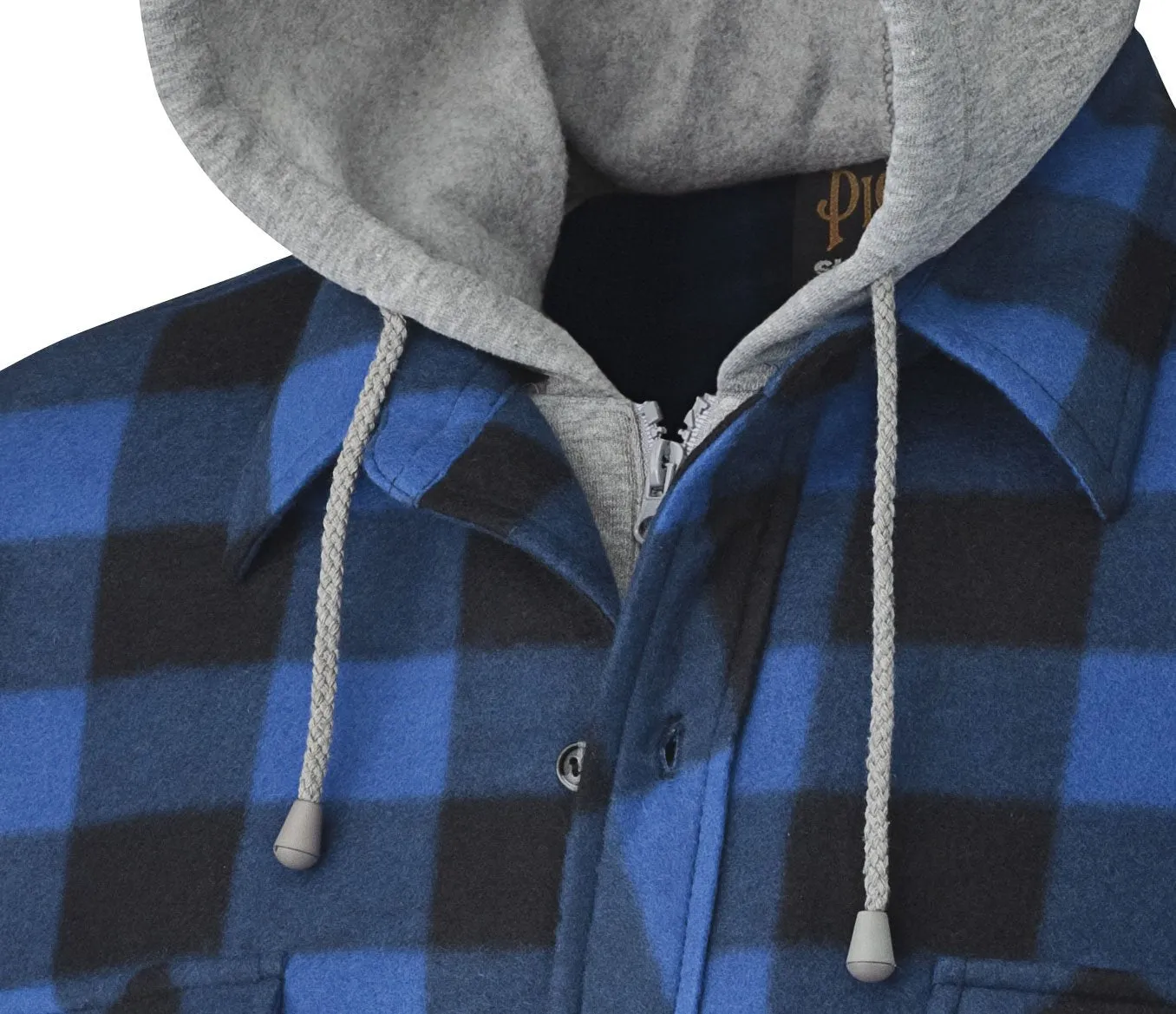 Jacket - Pioneer Plaid Hooded Polar Fleece Shirt, 415SS / 415BG / 415RB