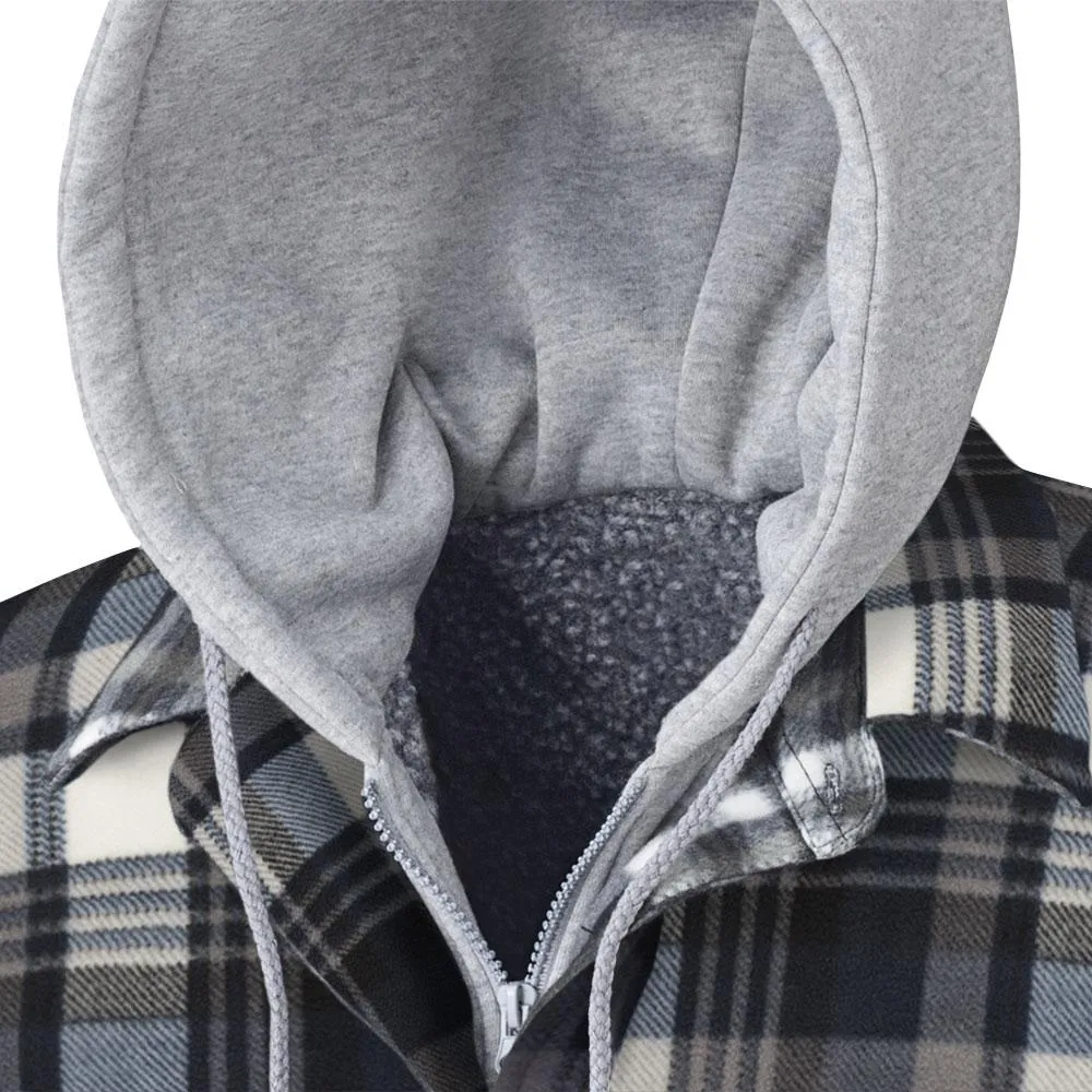 Jacket - Pioneer Plaid Hooded Polar Fleece Shirt, 415SS / 415BG / 415RB