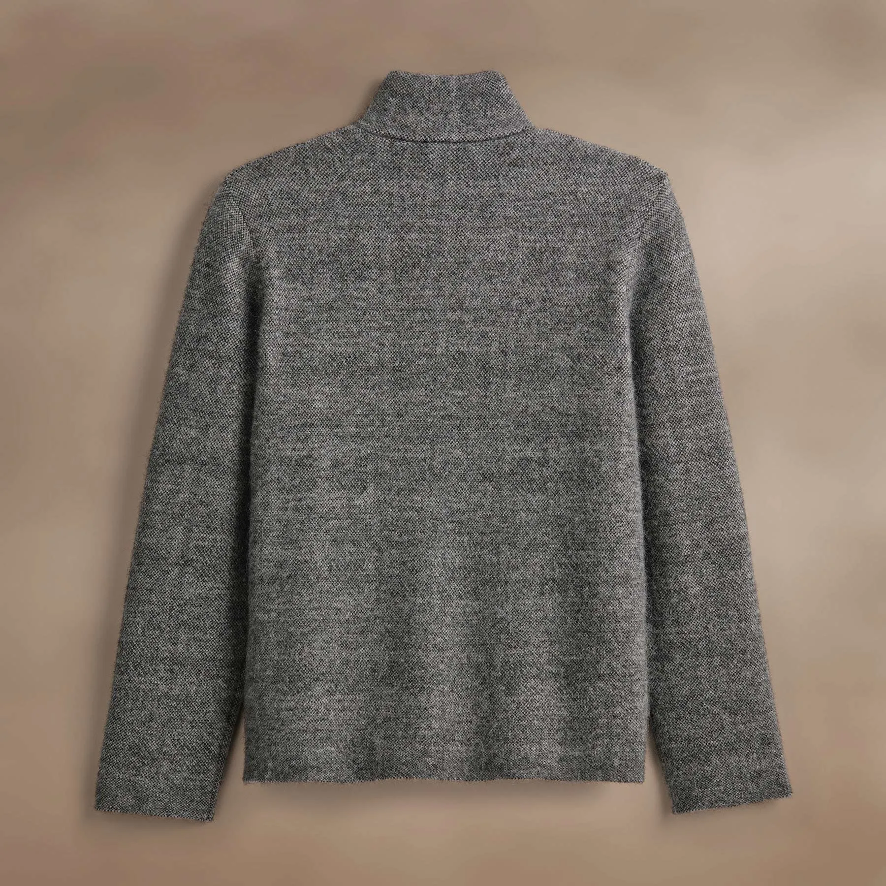 Jacquard Wool Alpaca Knit Jacket - Multi Grey