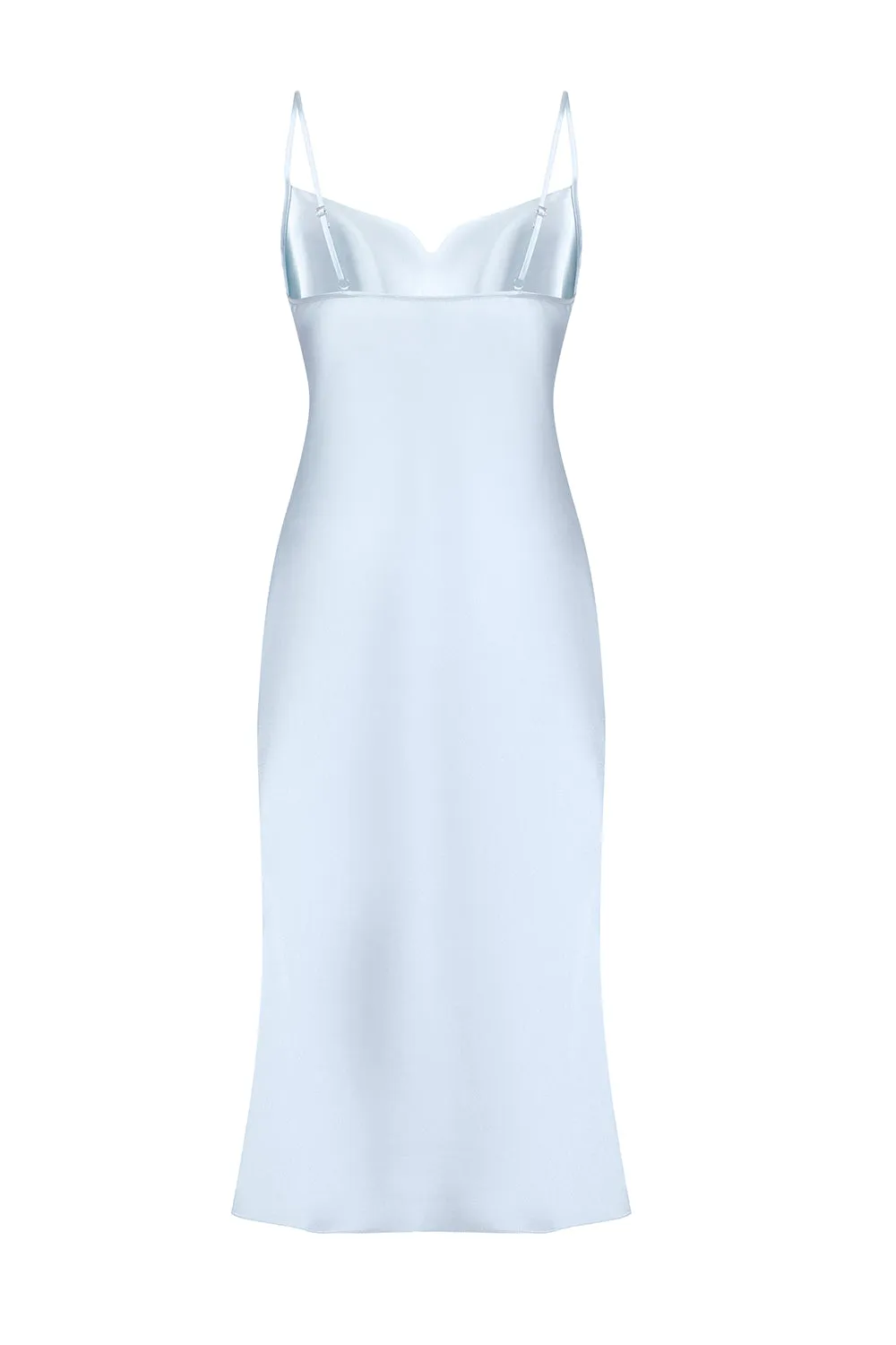 Janna Sky Blue Silk Slip Dress