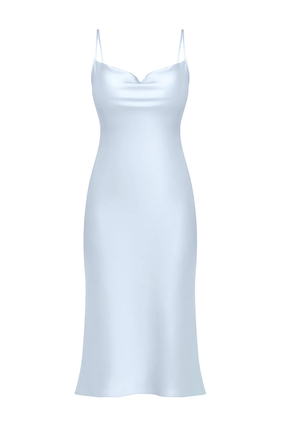 Janna Sky Blue Silk Slip Dress