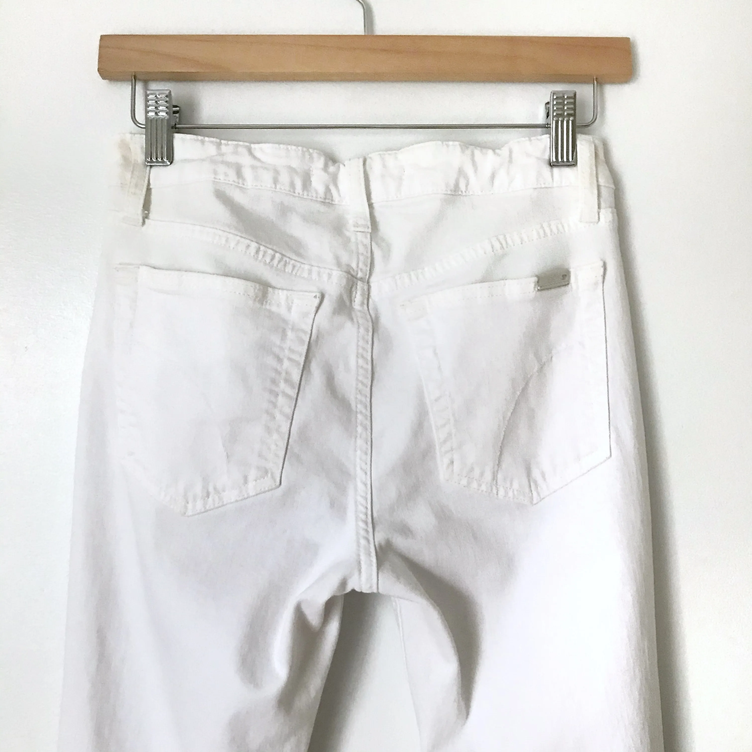 Joe’s White Distressed Skinny Jeans with Raw Hem- Size 26 (Inseam 27.5”) see notes