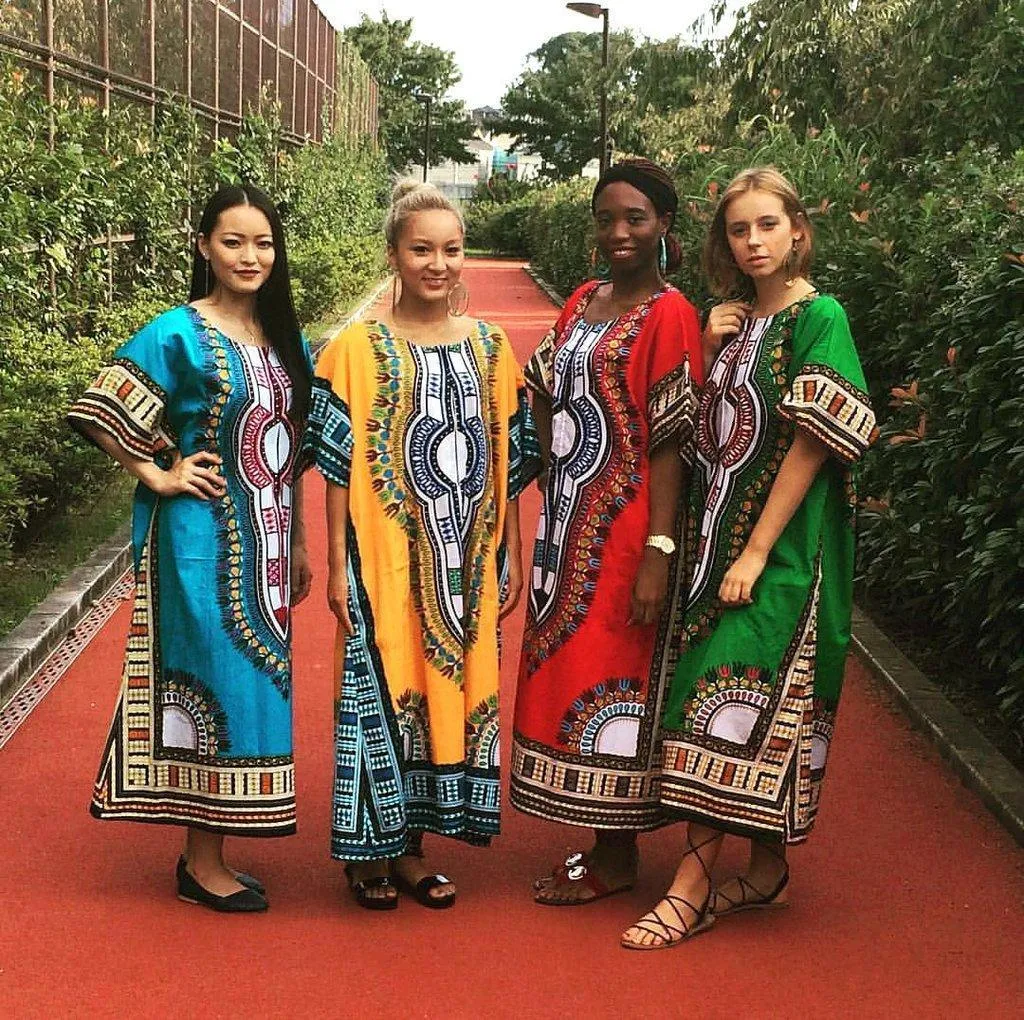 Kaftan Dashiki Ankle Dress / African Maxi Dress