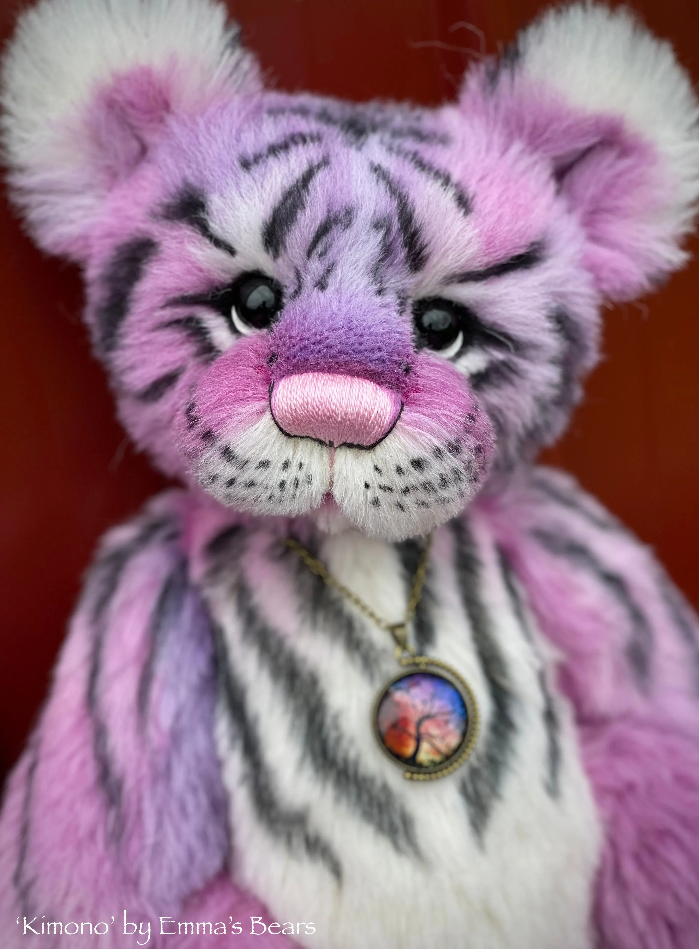 Kimono - 15" hand-dyed alpaca Artist Tiger Bear by Emma's Bears - OOAK