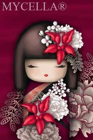 Kimono Dolls,  Diamond Painting Kit, Mosaic Cartoon Full Rhinestone Embroidery Needlework