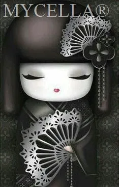 Kimono Dolls,  Diamond Painting Kit, Mosaic Cartoon Full Rhinestone Embroidery Needlework
