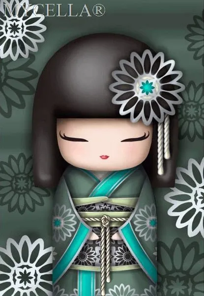 Kimono Dolls,  Diamond Painting Kit, Mosaic Cartoon Full Rhinestone Embroidery Needlework