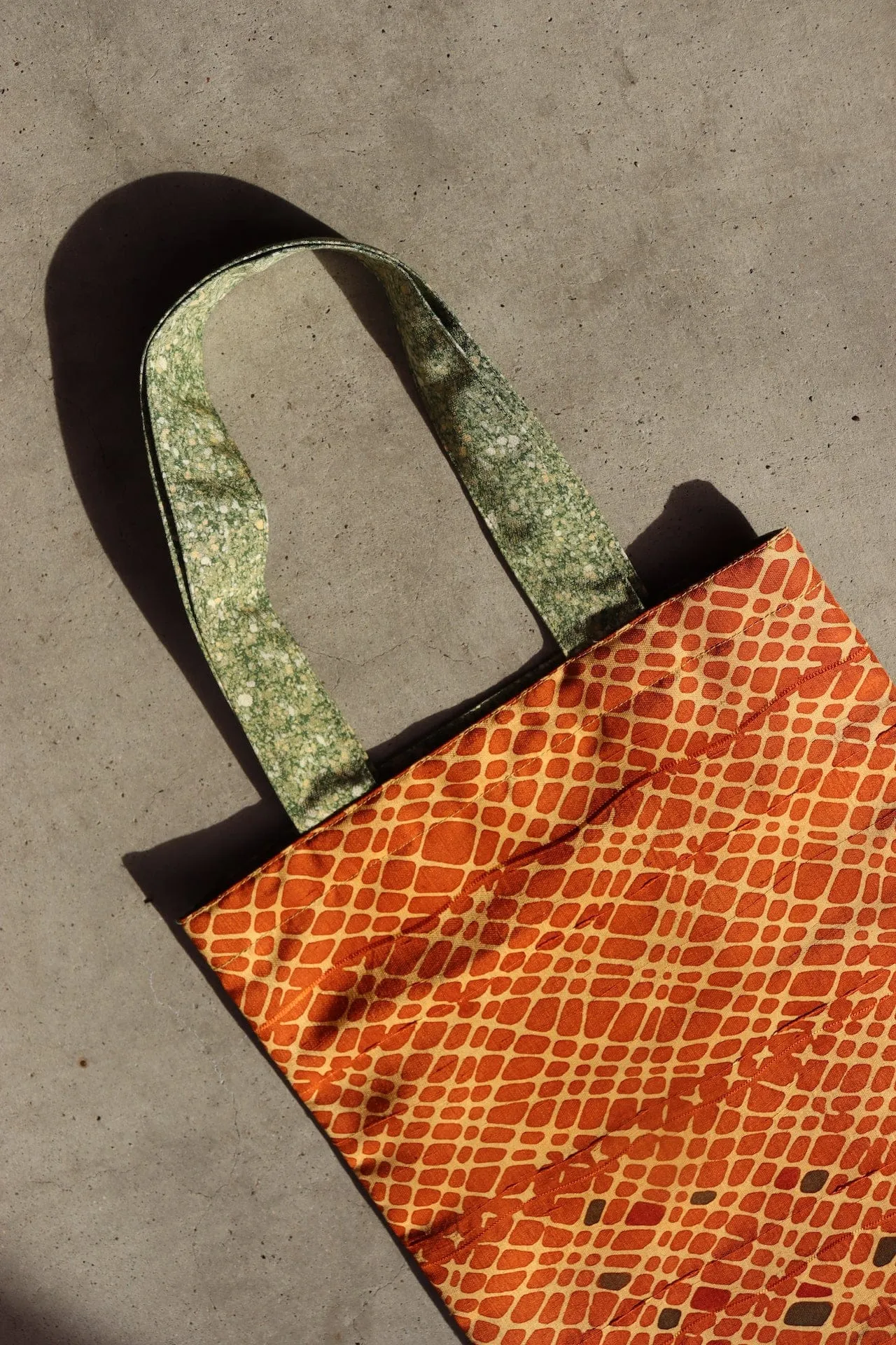 Kimono Tote- Green x Yellow