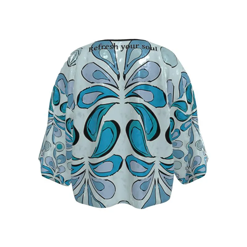 Kimono Velours or Silk Jacket Raindrops