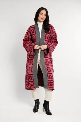 Knitted Kimono Long Square Patch