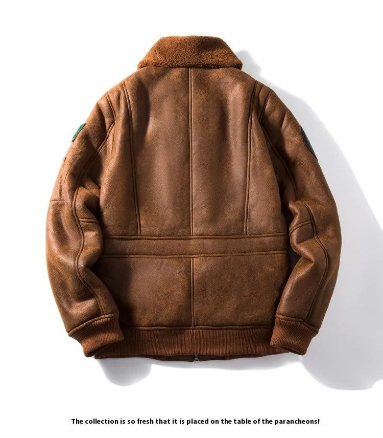 Lambswool Fleece-lined Suede Jacket