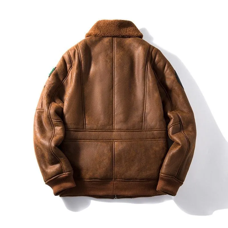 Lambswool Fleece-lined Suede Jacket