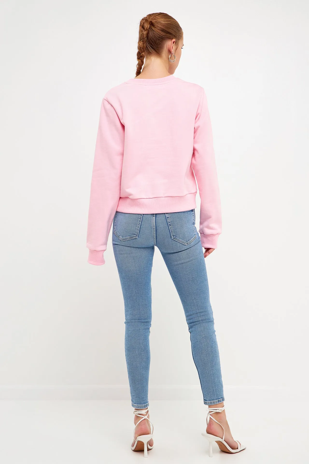 Lettering Beads Sweatshirt