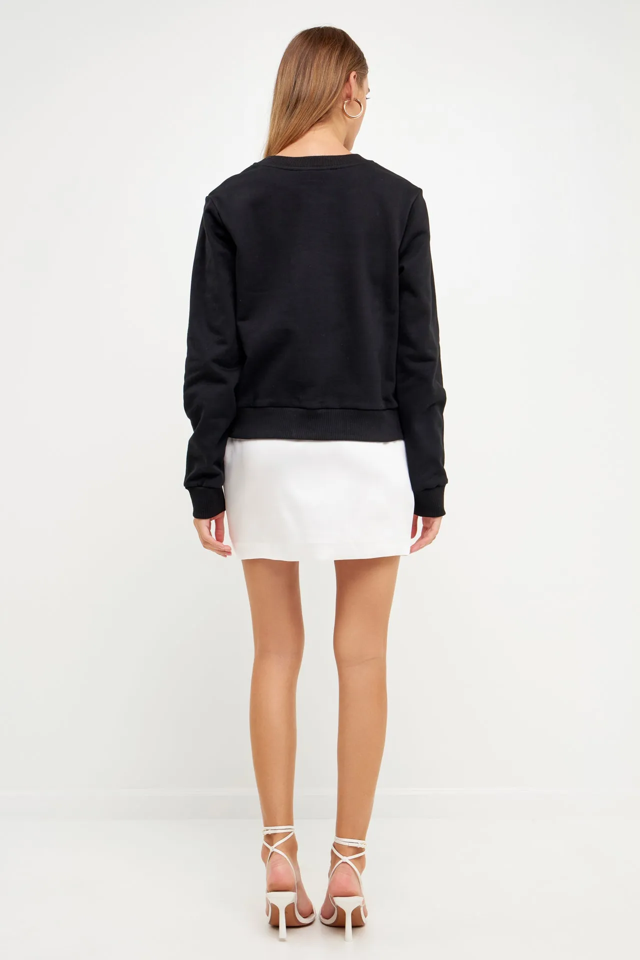 Lettering Beads Sweatshirt