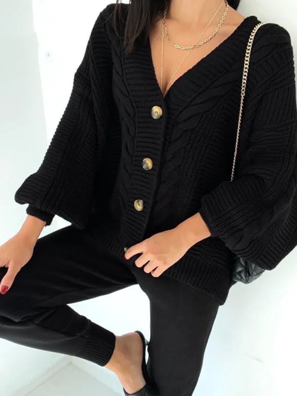 Lounge Knit Cardigan and Pencil Pants for Women