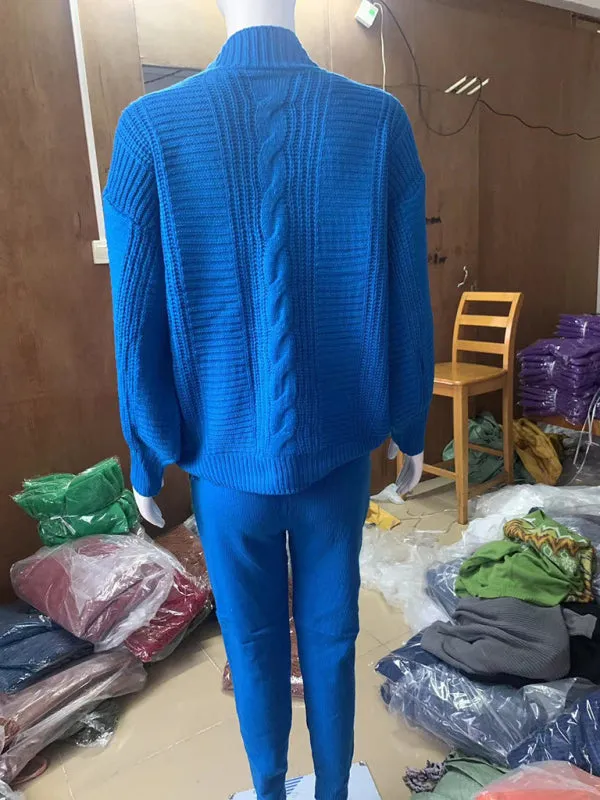 Lounge Knit Cardigan and Pencil Pants for Women