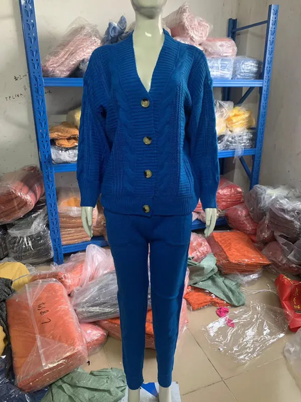 Lounge Knit Cardigan and Pencil Pants for Women